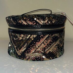 Vince Camuto, multicolor sequin train case style, cosmetics bag, new